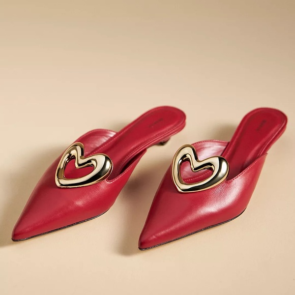 Maeve Shoes - ❌SOLD❌NEW♥️MAEVE by Anthropologie Heart Mule Heels EU 38/US 7-7.5 Red